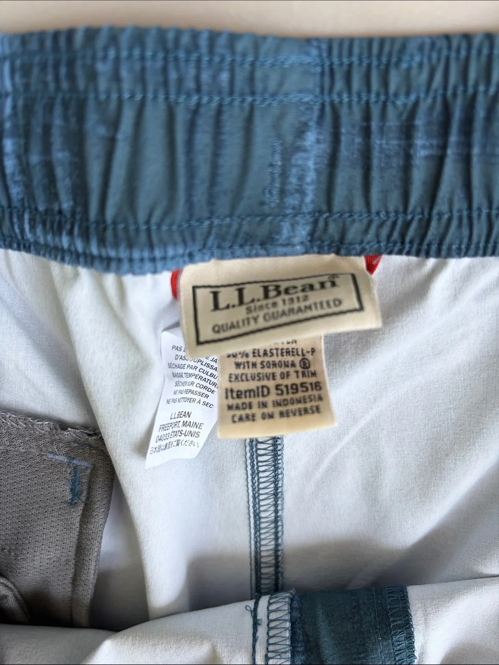 L.L. Bean Men's Slate Blue Geometric Swim Trunks
